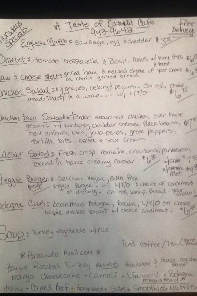 The Taste of Catskill Cafe - Catskill, NY menu_pic