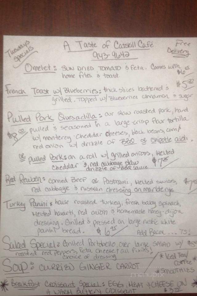 The Taste of Catskill Cafe - Catskill, NY menu_pic