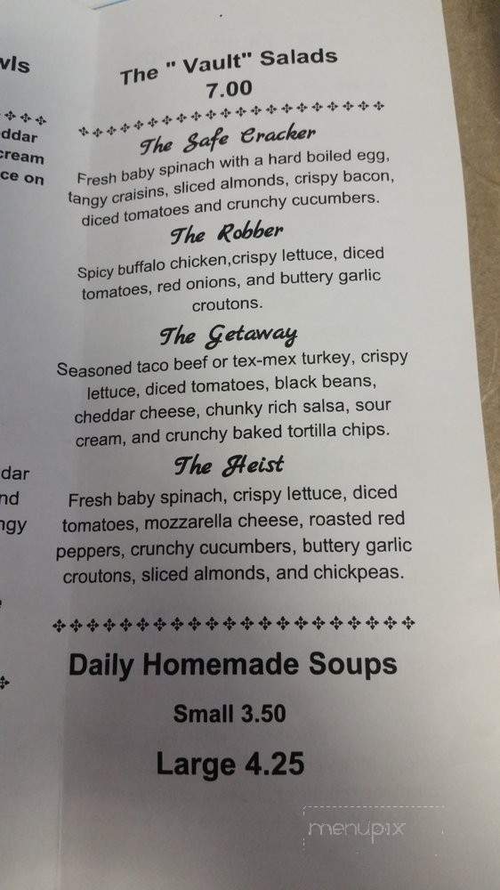 The Vault Cafe - Albany, NY menu_pic
