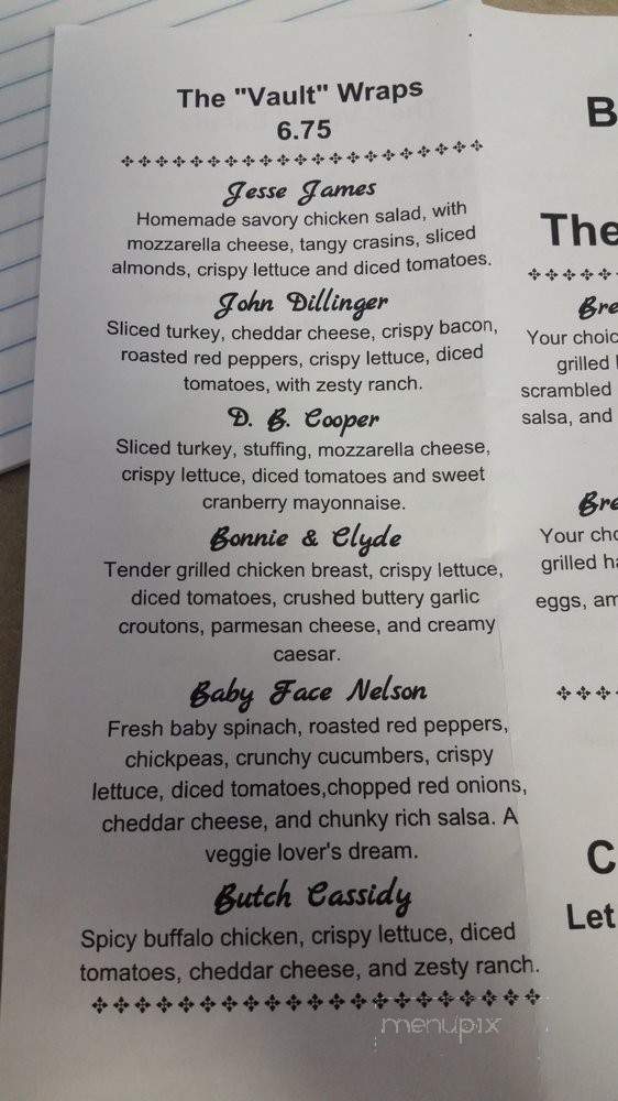 The Vault Cafe - Albany, NY menu_pic