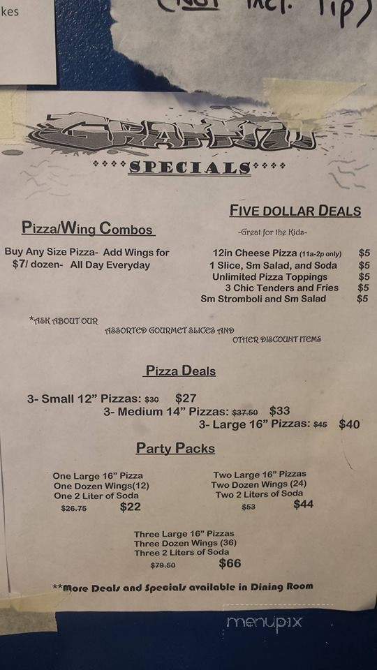Graffiti Pizza and More - Allegany, NY menu_pic