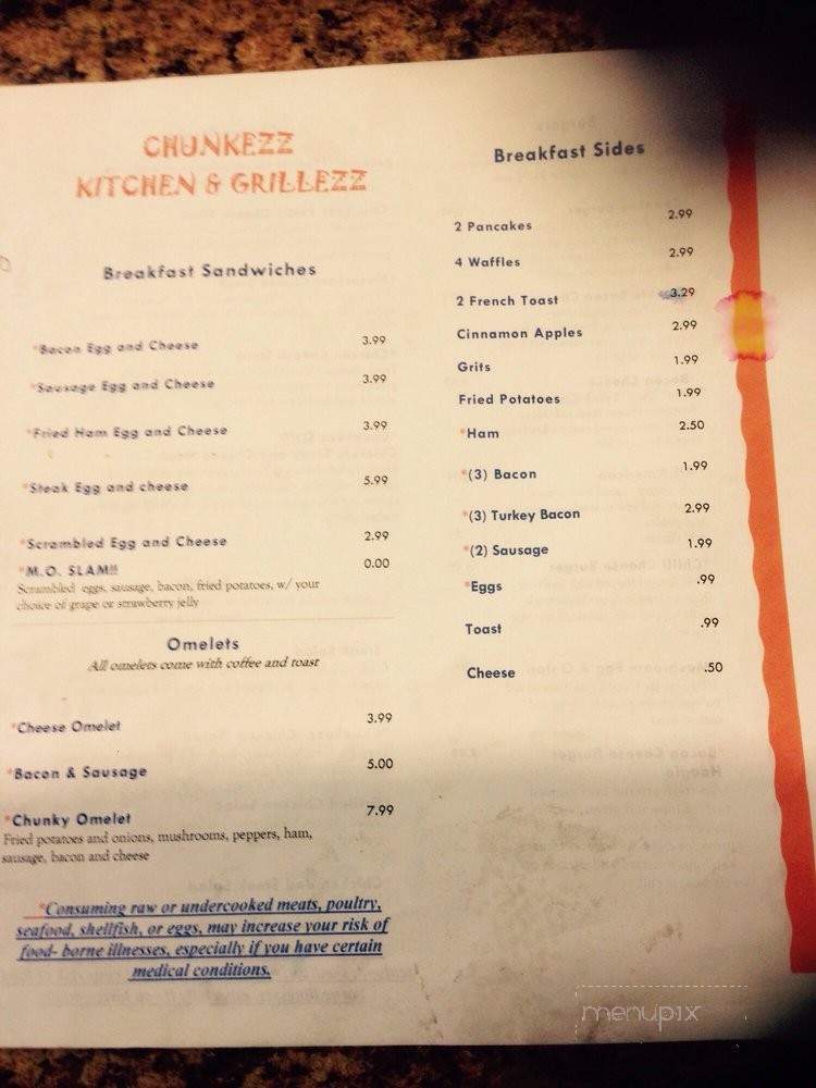 Chunkezz Kitchen & Grillezz - Pittsburgh, PA menu_pic