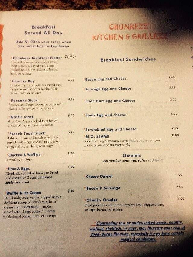 Chunkezz Kitchen & Grillezz - Pittsburgh, PA menu_pic