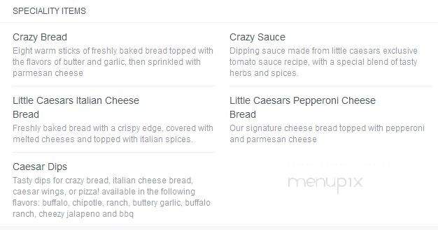 Little Caesars Pizza Station In Kmart - Mount Pleasant, PA menu_pic