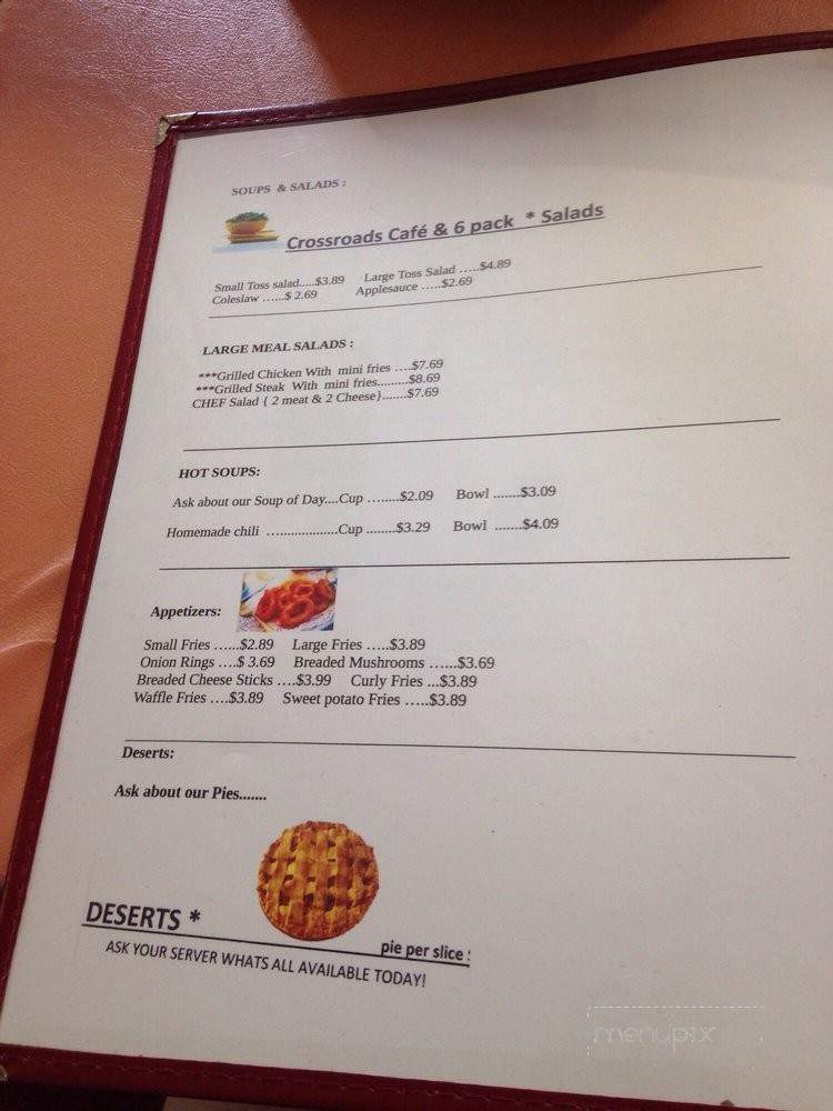 Crossroads Cafe and 6 Pack - Hooversville, PA menu_pic