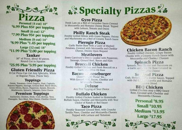 Kelley's Pizzeria - Greensburg, PA menu_pic