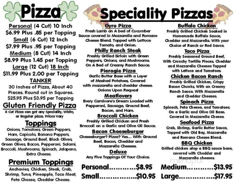 Kelley's Pizzeria - Greensburg, PA menu_pic
