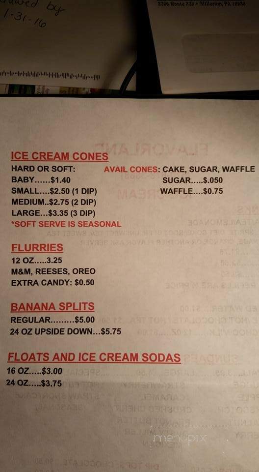 Flavorland - Canton, PA menu_pic