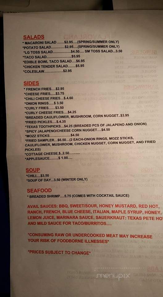 Flavorland - Canton, PA menu_pic