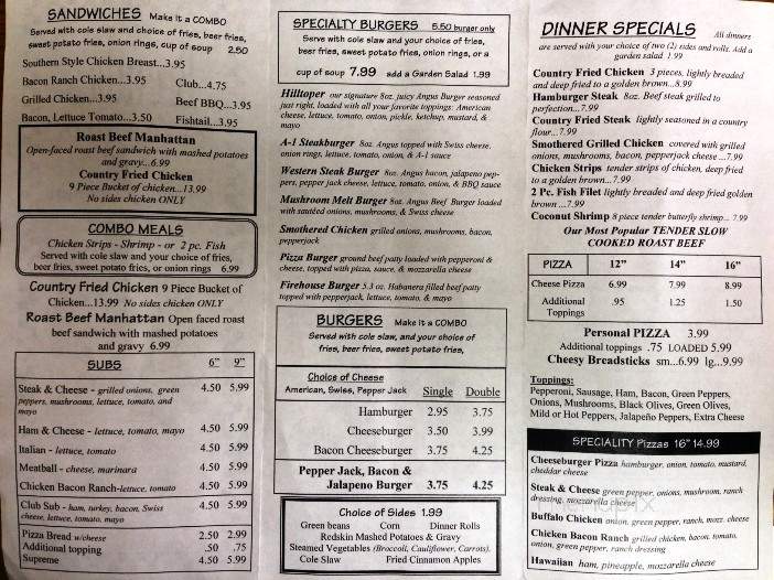Hilltop Cafe - Martinsburg, WV menu_pic