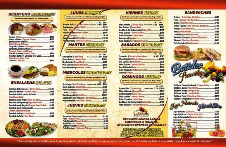 Mi Casa Restaurant - Passaic, NJ menu_pic