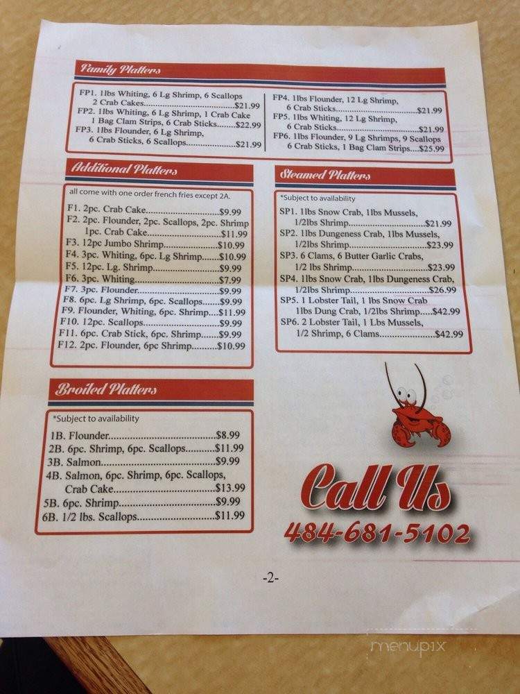 Jimmies Seafood - Norristown, PA menu_pic