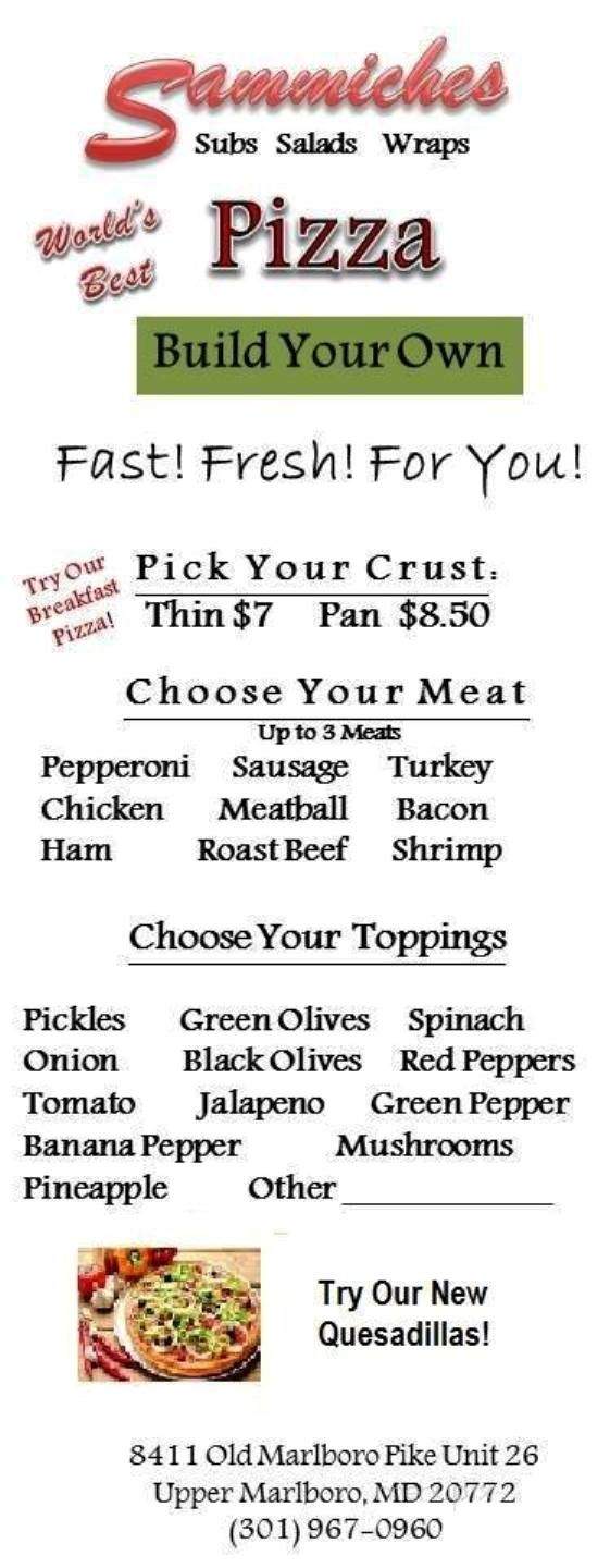 Sammiches - Upper Marlboro, MD menu_pic