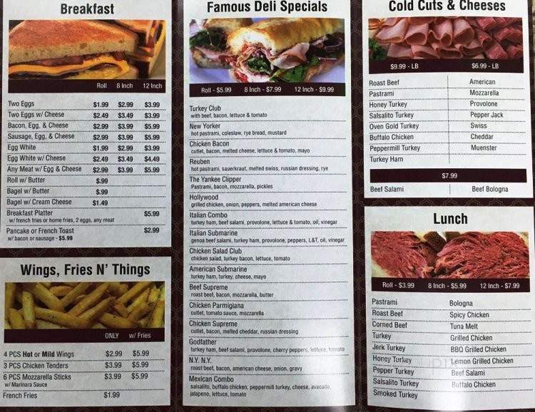 Famous Deli - Baltimore, MD menu_pic