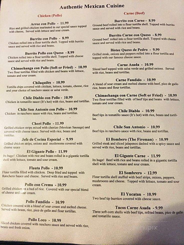 Los Vaqueros Mexican Restaurant - Oak Hill, WV menu_pic