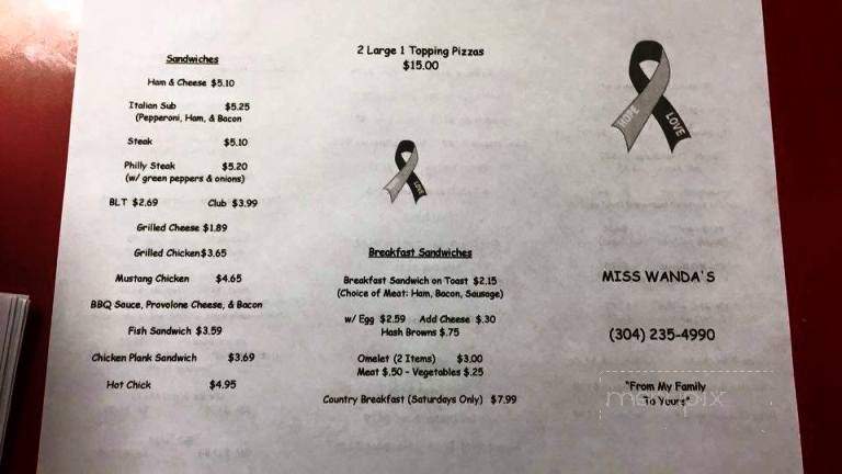 Miss Wanda's - Williamson, WV menu_pic