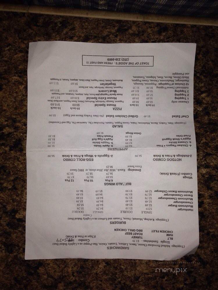 Aggie's - Lucama, NC menu_pic
