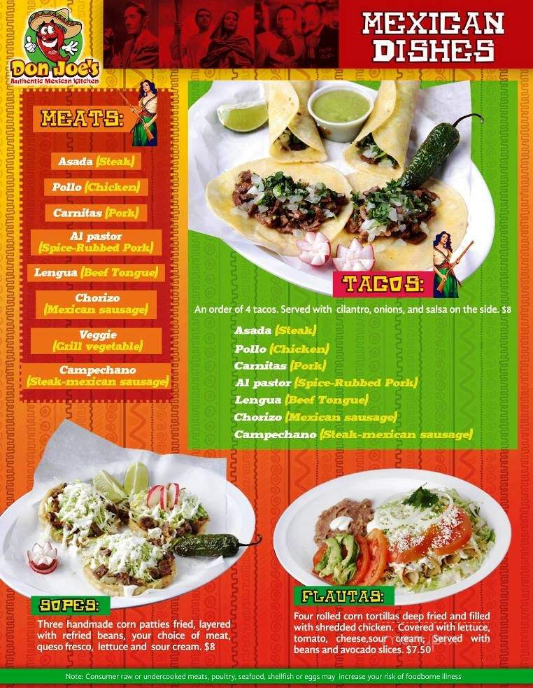 Don Joe's Kitchen - Wingate, NC menu_pic