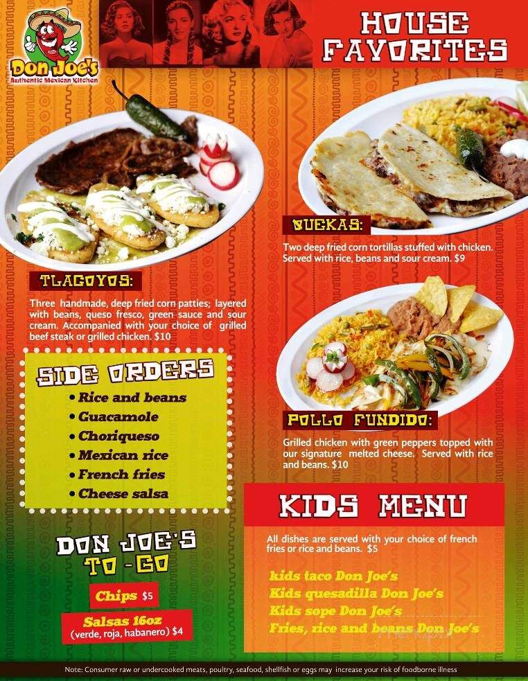 Don Joe's Kitchen - Wingate, NC menu_pic
