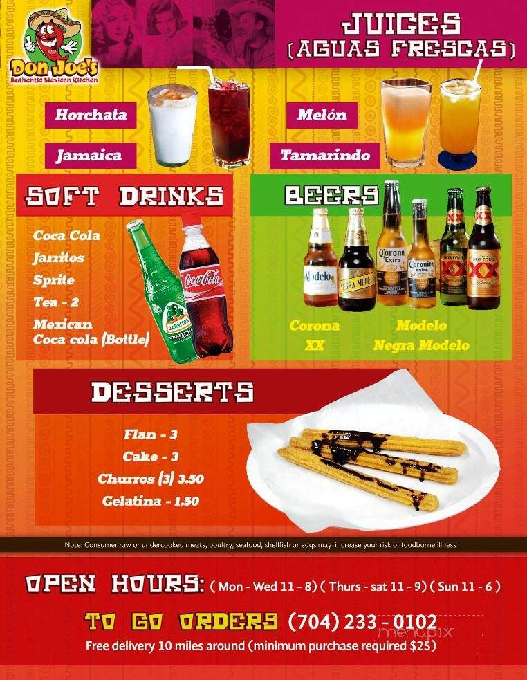Don Joe's Kitchen - Wingate, NC menu_pic