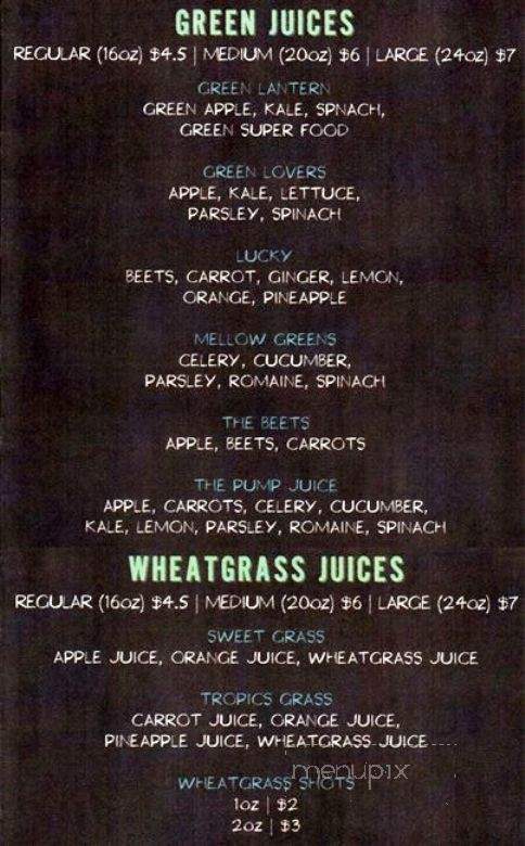 The Pump Juice Bar - Brooklyn, NY menu_pic