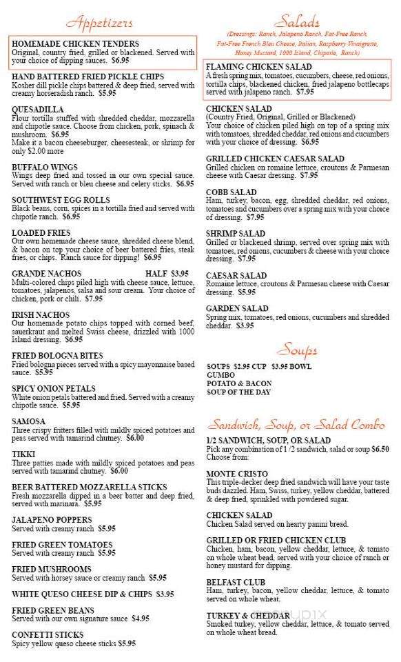 Jack's Sports Bar and Grill - Martin, TN menu_pic