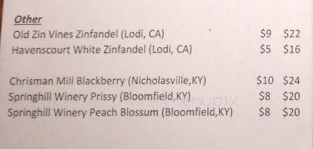 Corbin Cellars - Corbin, KY menu_pic