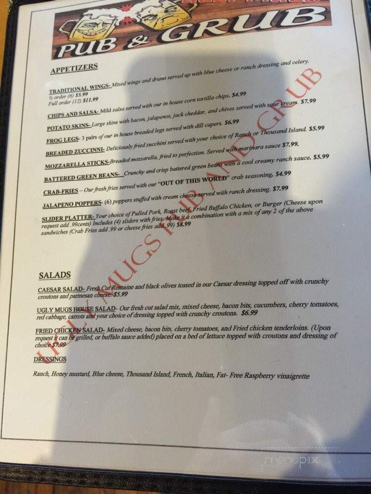 Ugly Mug's Pub And Grub - Lawrenceburg, KY menu_pic
