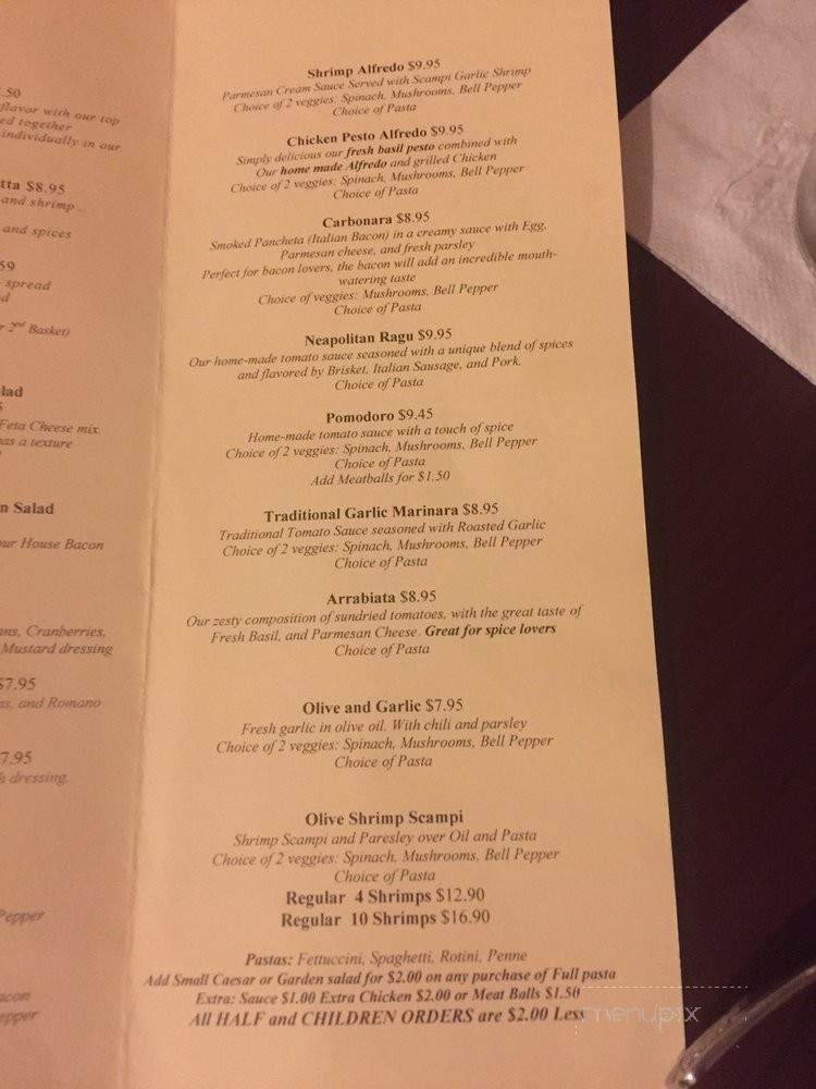 Ristorante Mabianni Main Street Station - Adairsville, GA menu_pic