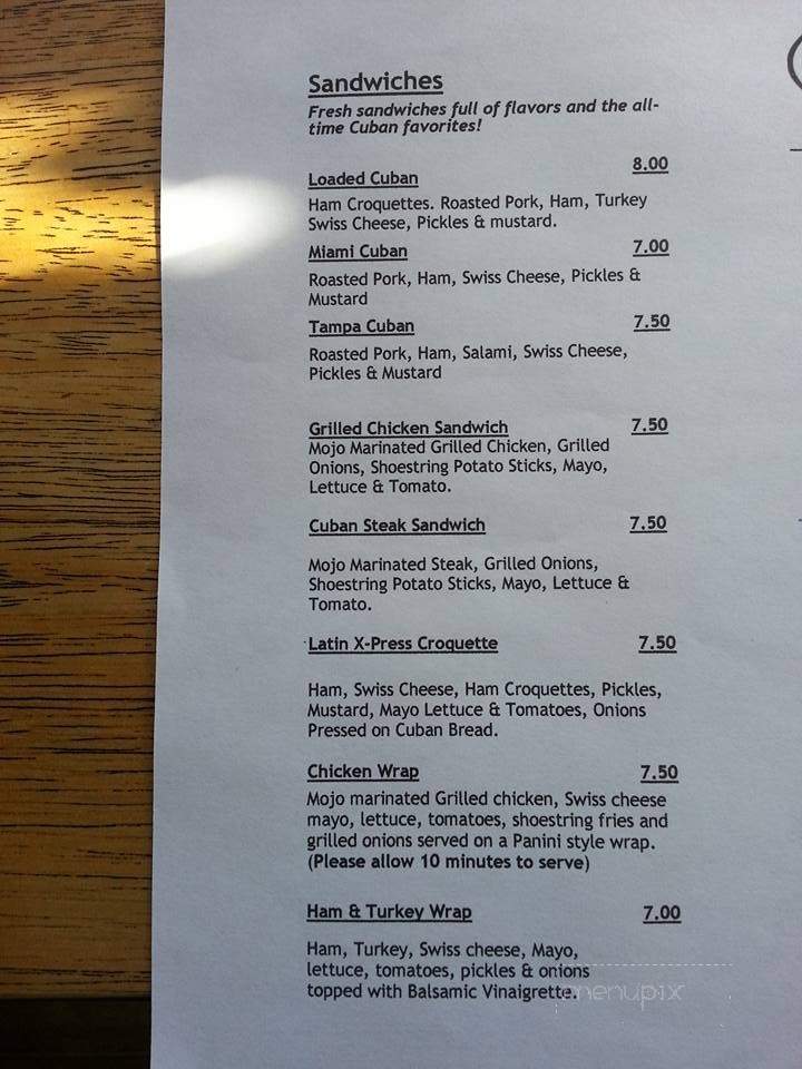 Latin X-press Grill - Eustis, FL menu_pic