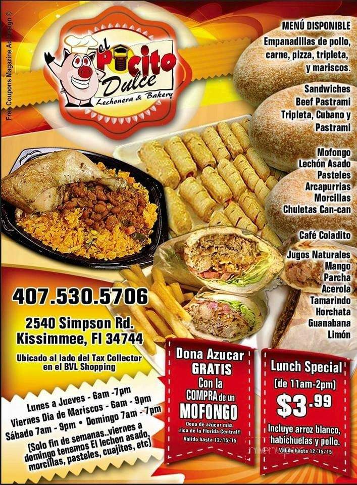 El Pocito Dulce Lechonera & Bakery - Kissimmee, FL menu_pic