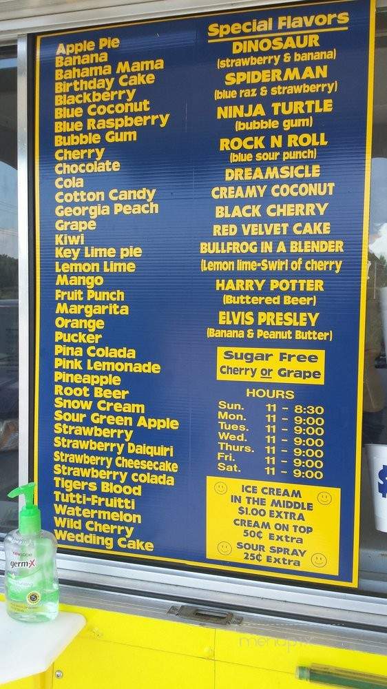 Lynda Jordan's Brain Freeze - Southaven, MS menu_pic