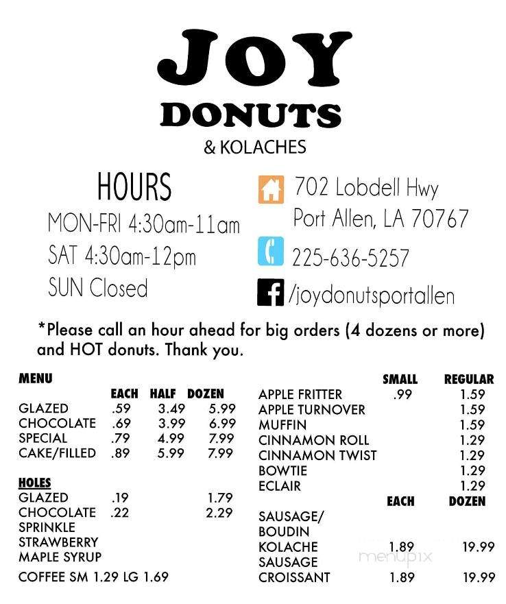 /250577311/Joy-Donuts-Port-Allen-LA - Port Allen, LA