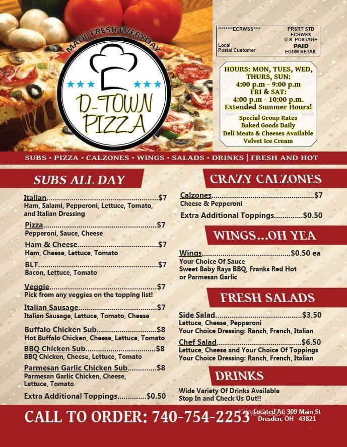 D-Town Pizza - Dresden, OH menu_pic