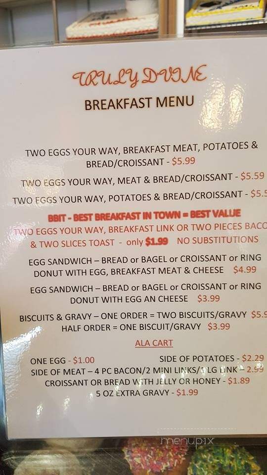 Truly Divine - Van Wert, OH menu_pic