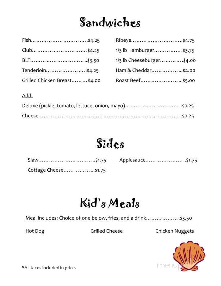 Sea Shack - Greensburg, IN menu_pic