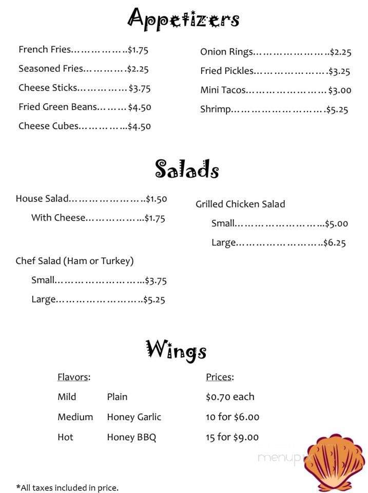 Sea Shack - Greensburg, IN menu_pic