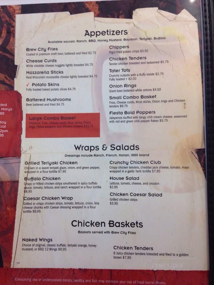 I Don't Know Saloon Bar And Grill - Crivitz, WI menu_pic