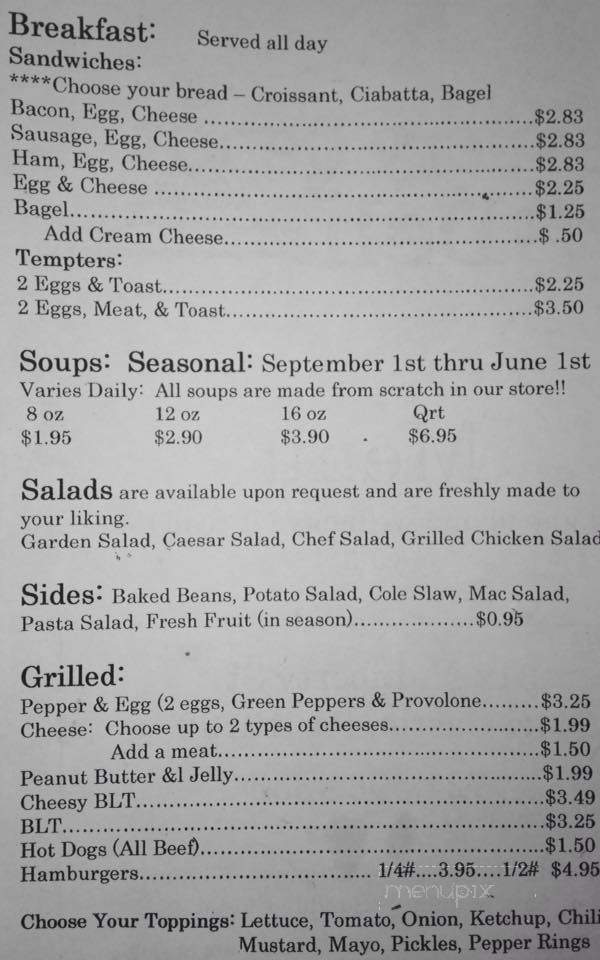 Beanery Depot & Deli - New Castle, PA menu_pic