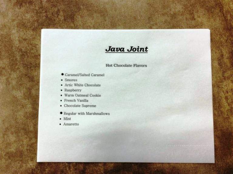 Java Joint - Seymour, IN menu_pic