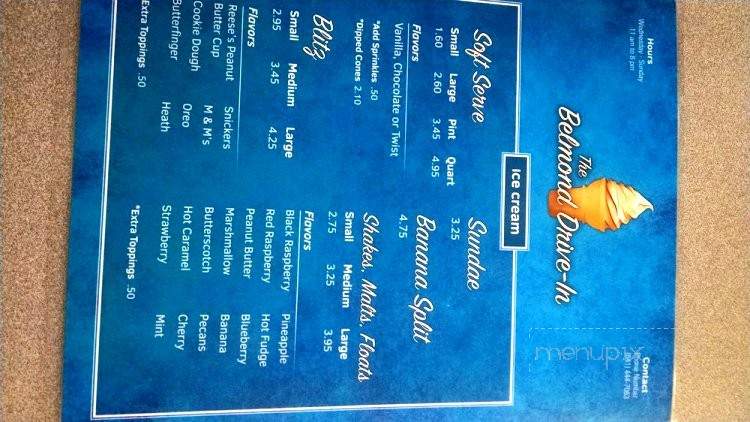 Belmond Drive-In - Belmond, IA menu_pic