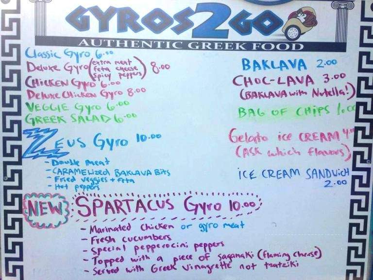 Gyros 2 Go - Sheboygan, WI menu_pic