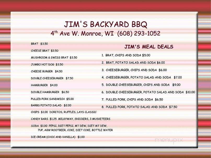 /250656210/Jims-Backyard-BBQ-Monroe-WI - Monroe, WI