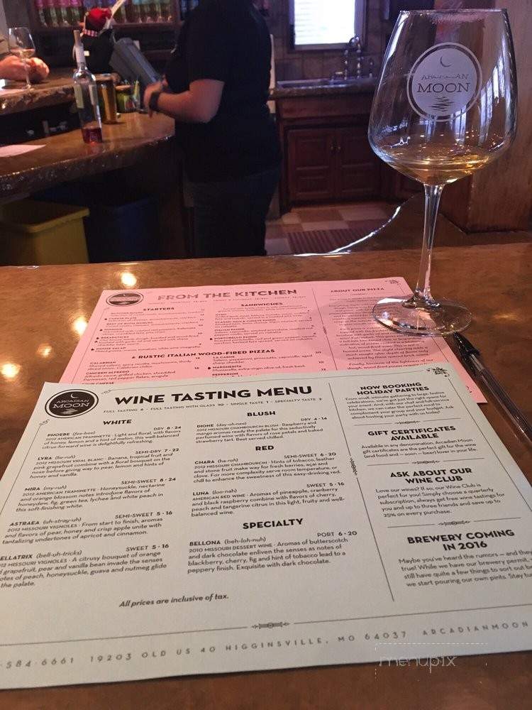 Arcadian Moon Vineyards And Winery - Higginsville, MO menu_pic