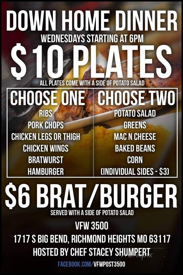 V F W Post 3500 - Saint Louis, MO menu_pic