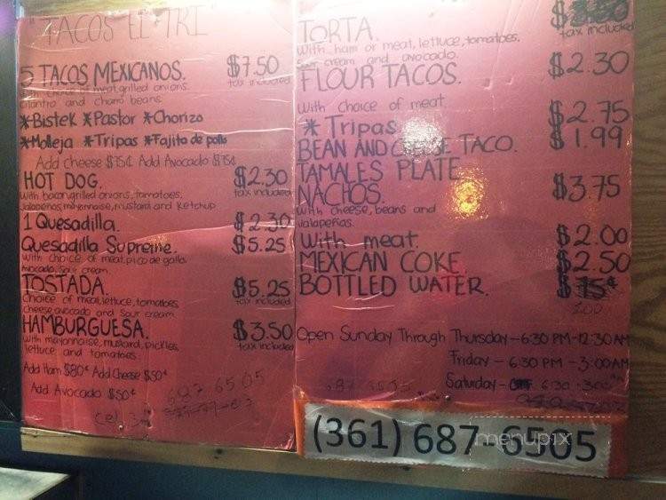Tacos El Tri - Corpus Christi, TX menu_pic