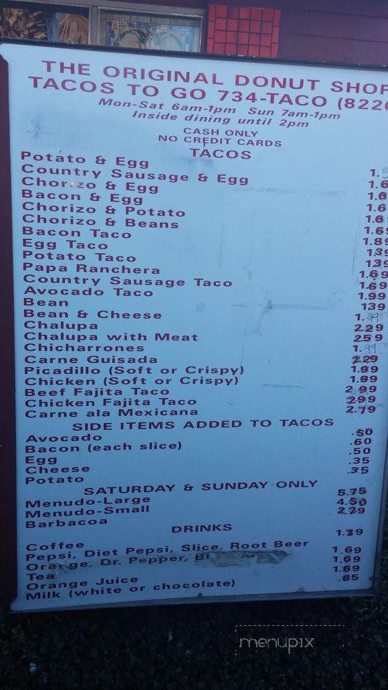Hot Donuts - San Antonio, TX menu_pic