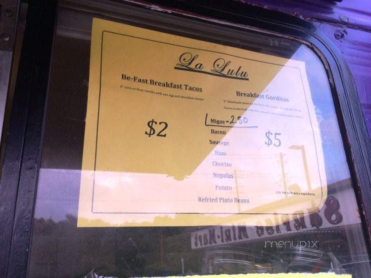 La Lulu - Austin, TX menu_pic