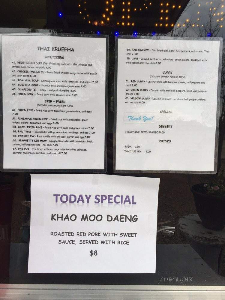 Thai Kruefha - Austin, TX menu_pic