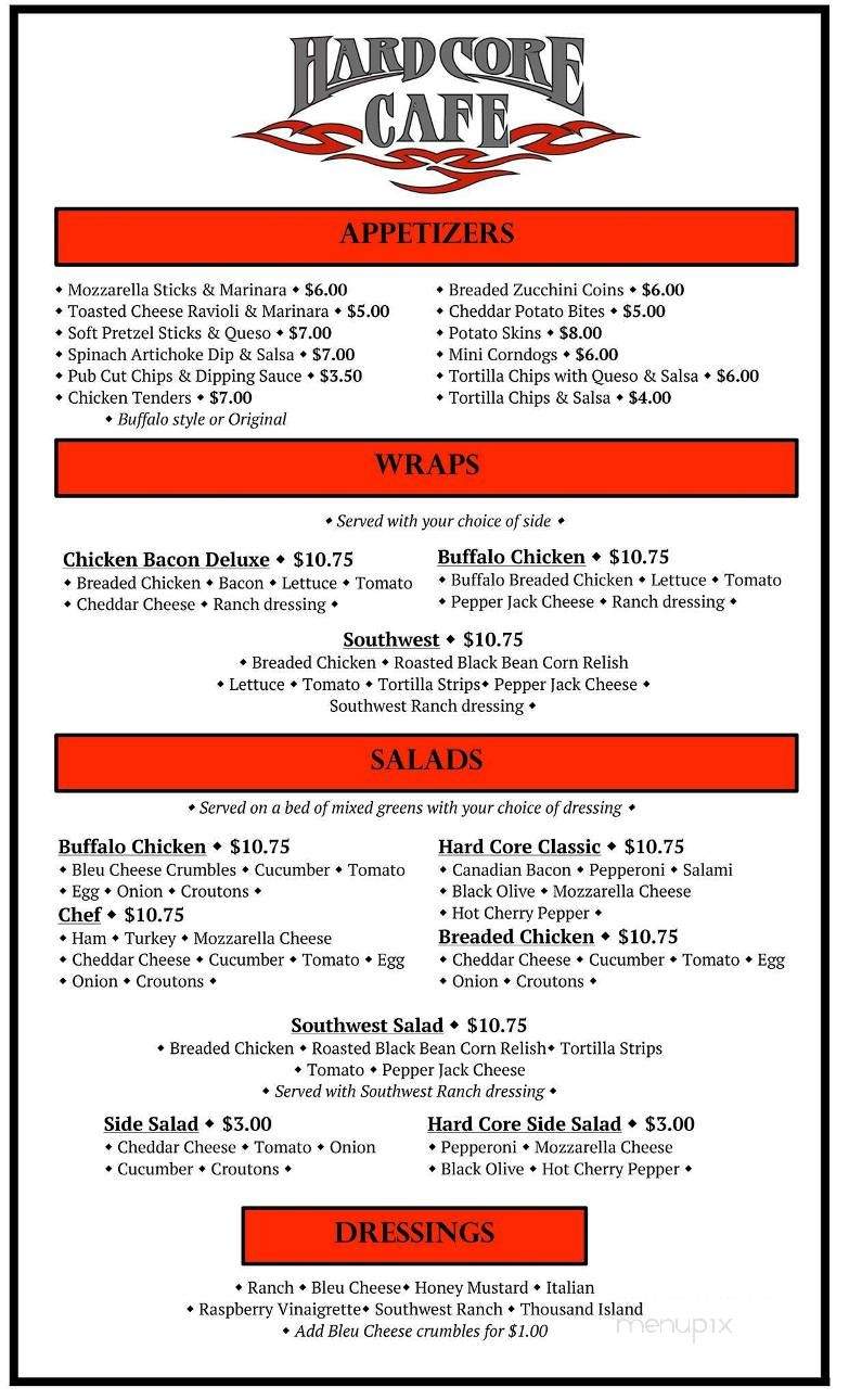 Hard Core Cafe - Gladstone, MO menu_pic